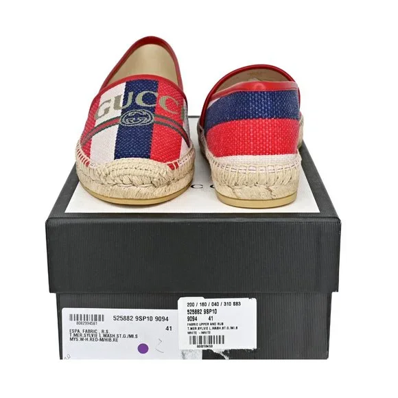 Gucci Logo Sylvie Stripe Canvas Espadrille - Picture 7 of 13